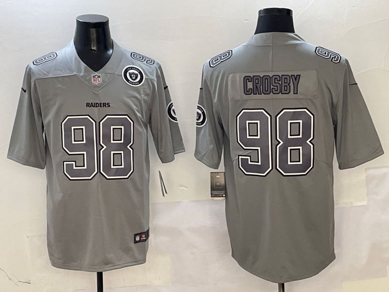 Men 2025 Oakland Raiders #98 Crosby Grey Nike Limited NFL Jersey style 44->oakland raiders->NFL Jersey
